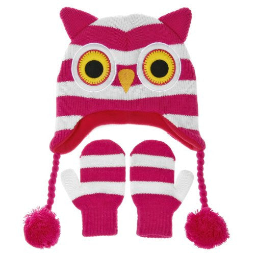 Nuzzles Hat & Mittens Gloves Set 2 - 5 Years Owl