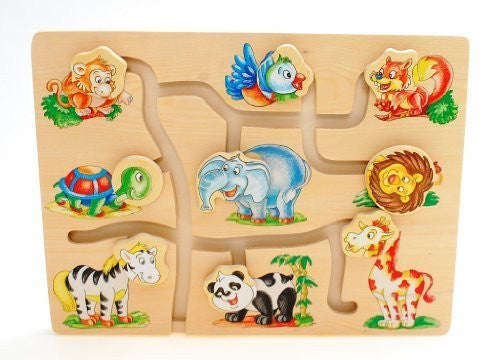 Farmyard Childrens Kids Wooden Match The Head Animals Game Puzzle Toys Educational Fun