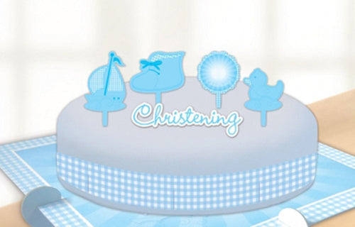 Amscan Christening Booties Cake Decorating Kits, Blue