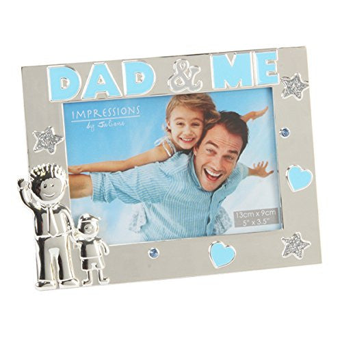 Silverplated & Embossed Frame Hearts & Stars - Dad & Me