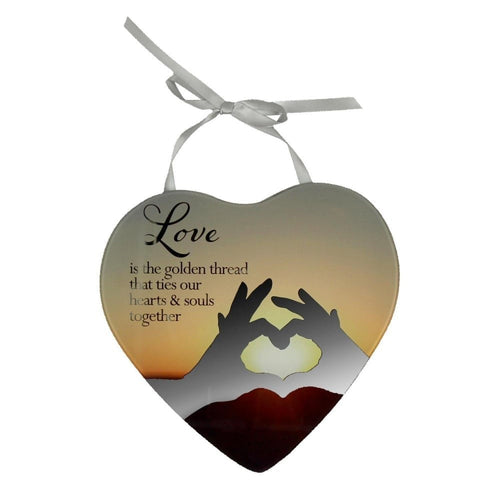 Love is a golden thread Reflections from the Heart Mirrored Hanging Plaque
