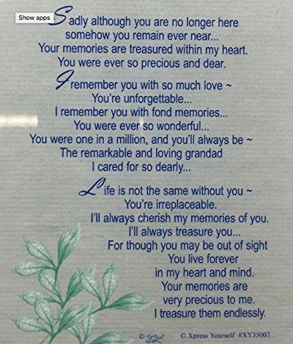 In Loving Memory - Of A Dear Grandad - Grave/Graveside Memorial Card