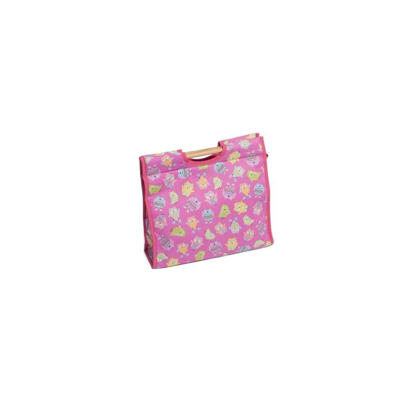 Hobby Gift HGSB/099 Playful Owls on Pink Craft/Sewing Storage Bag 11x32x28cm