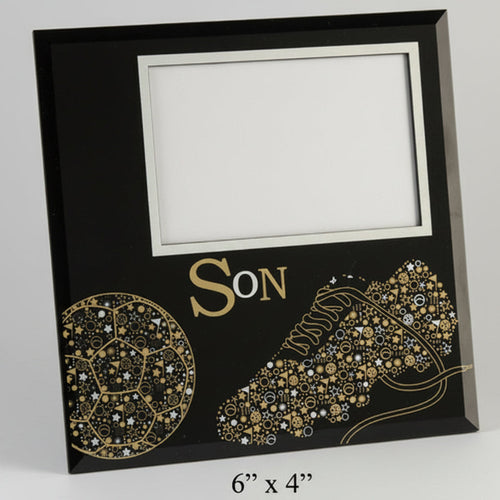 BLACK GLASS FRAME     football son