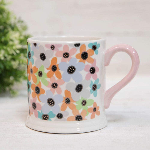 Quicksilver Set of 3 mugs with aluminum foil Pastel flower pattern