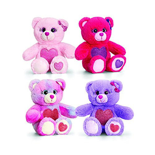 glitter gem bear with heart 25cm one sent at random