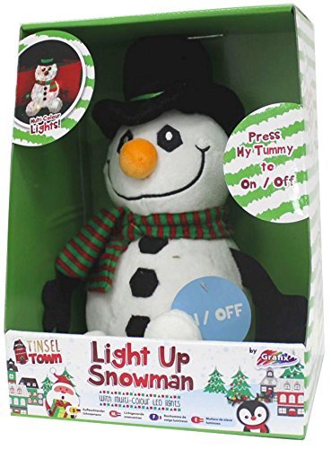 Christmas Snowman Light Up LED Childrens Plush Soft Toy Kids Night Light