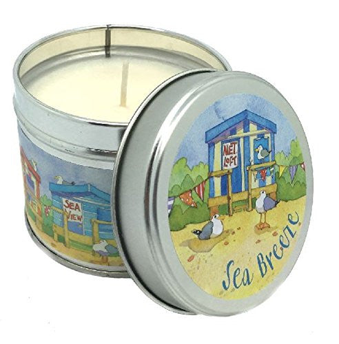 Emma Ball - Seaside Beach Huts - Sea Breeze Scented Candle TIn - Festive - 35 Hour Burn Tin