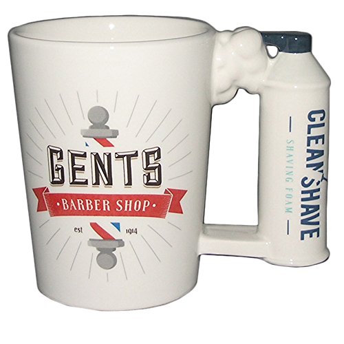 Shaving Foam Shaped Handle Ceramic Mug
