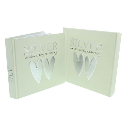 Beautiful Wendy Jones-Blackett Designer Silver Wedding Anniversary Photo Album & keepsake box