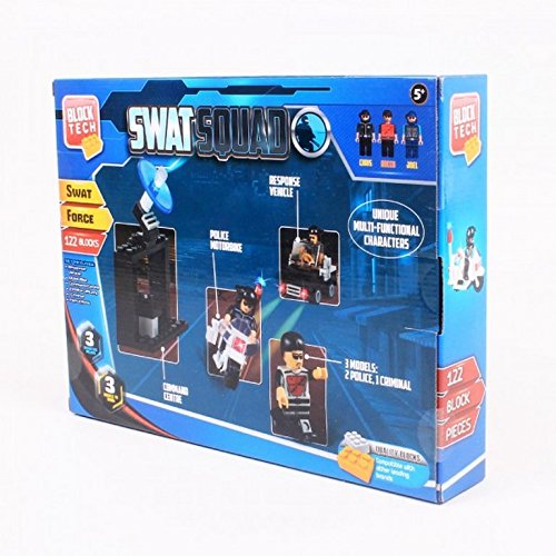 Block Tech Swat Squad Police Blocks Play Set 122 Blocks 5 Years +