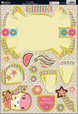 Wobbler Die-Cut Punch-Out Card 2-Sheet Pack-Starbright Yellow/Pink
