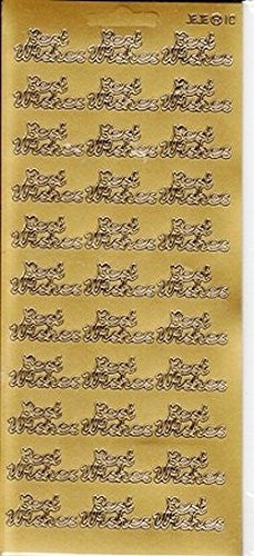 Peel Off's - Sentiments - Best Wishes - Small - Gold