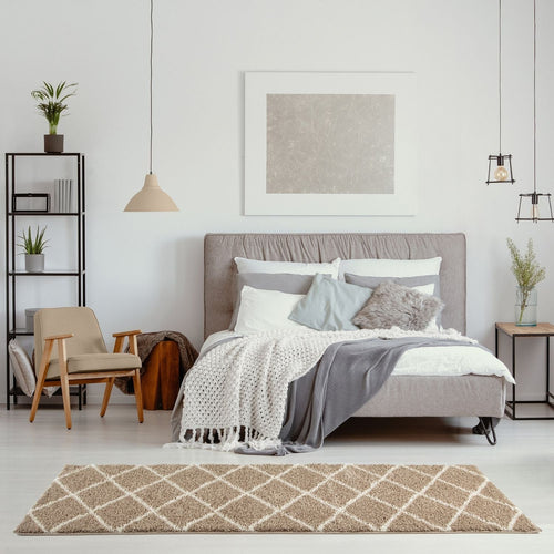 Moroccan Beige Shaggy Rug | 520