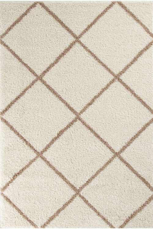Moroccan Ivory Shaggy Rug | 530