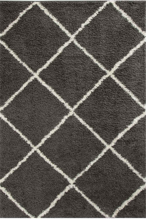 Moroccan Dark Grey Shaggy Rug | 540