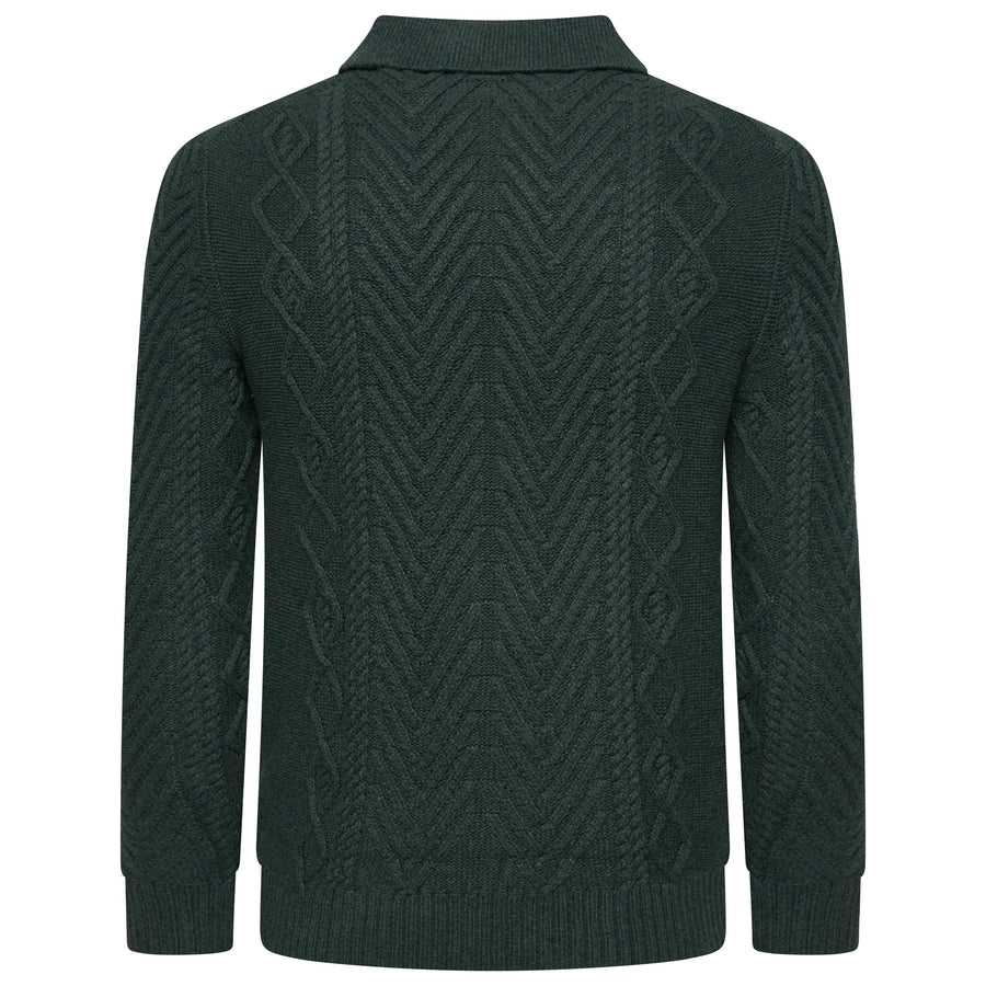 Crew Clothing Company Cable Knit Button Neck Jumper