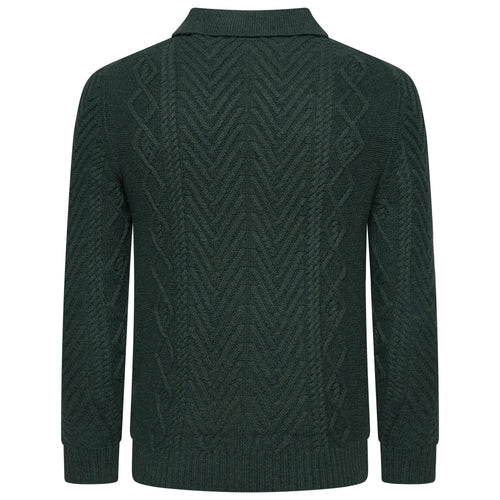 Crew Clothing Company Cable Knit Button Neck Jumper