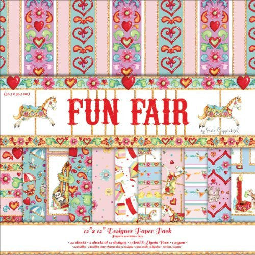 Premium Cardstock Fun Fair Helz Cuppleditch 12 x 12"Ó Scrapbook Paper Pack