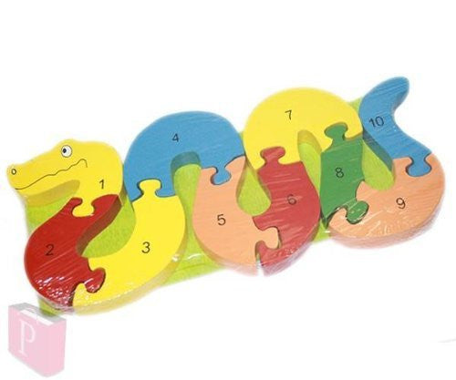 Wooden Number Snake Puzzle 13 X 30cm Games Toys Activities Pre School New