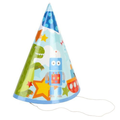 Kiddiwinks Pack of 8 Party Hats - Boy Design