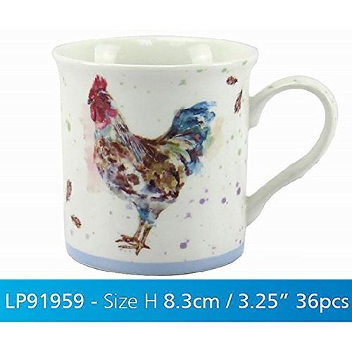 Lesser & Pavey 3.25-Inch  Fine China/Porcelain Country Cockerel Suffolk Mug, Multi-Colour