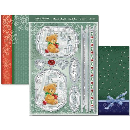 hunkydory  magical christmas teddys gift  topper set