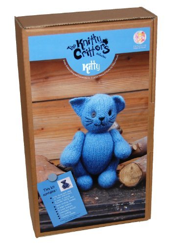 Knitty Critters Knit and Felt Toy Kit Kitty, Blue
