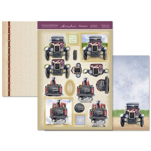 Hunkydory Designer Decoupage VINTAGE CAR & STEAM engine - Hobbies  Pastimes