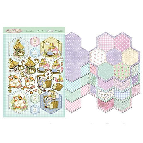 hunkydory  return to patchwork forest patchwork flower card kit