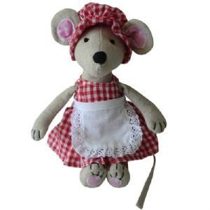 Powell Craft Medium Mouse with Hat, Dress & Apron - 21cm