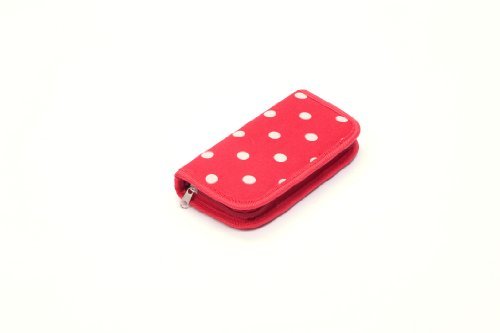 Hobby Gift MR4701/22 | White Polka Dot on Red Filled Crochet Hook Case/Organiser