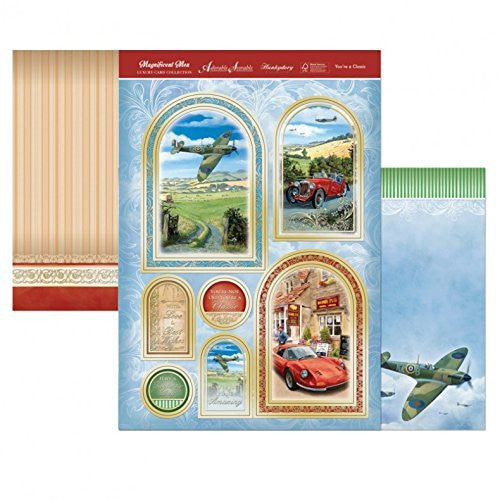 Hunkydory Magnificent Men OLD PLANE & CLASSIC CAR You're a classic TOPPERS & CARD