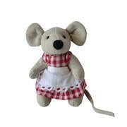 Powell Craft Smal Mouse with Red Gingham Dress & Apron- 10cm
