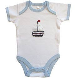 Powell Craft 100% Cotton Embroidered Boat Babygrow 0-6m