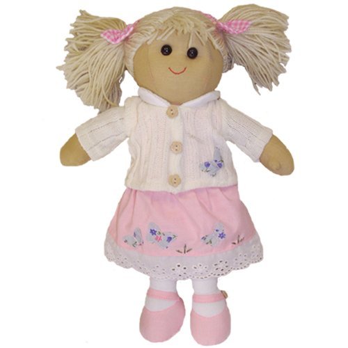 Traditional Rag Doll in Pink Dress & Cardigan - Height 40cm
