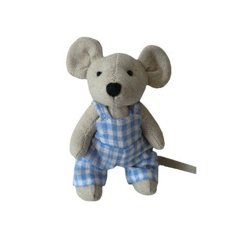 Mouse - Small Boy with Blue Dungarees - 10cm - Powell Craft