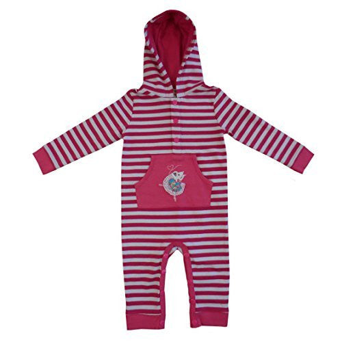 Powell Craft Ballerina Mouse Strippy Hooded Jumpsuit 6 - 12 Months