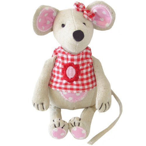 Powell Craft mouse with red gingham top & bow 20cm