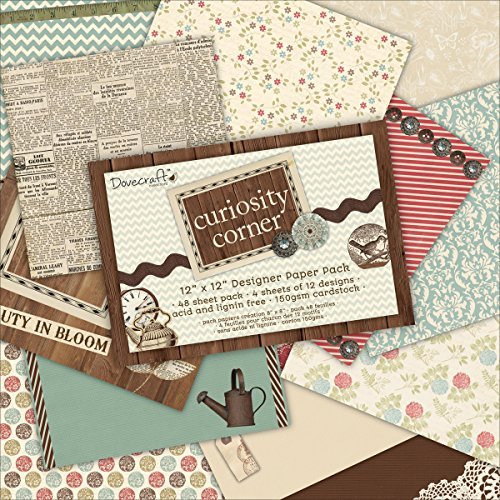 Curiosity Corner Designer 12x12" Paper Pad 36 Sheet (Vintage Card Decoupage)