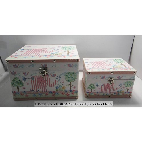 Pink Cavania 'Little Bird & Ellie' Toy Box - Set of Two