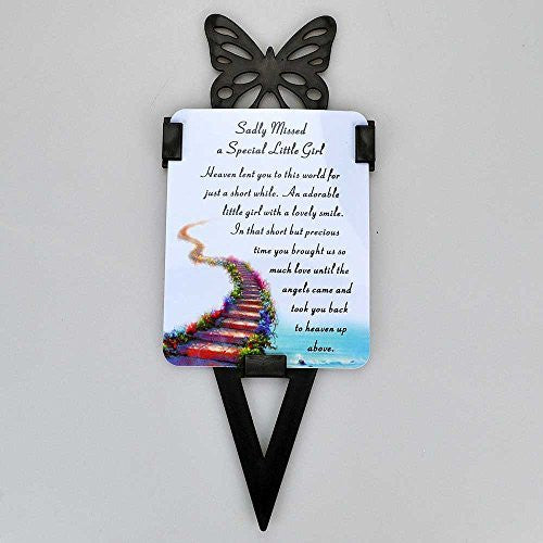 Little Girl Memorial Remembrance Vers mit Grave Schmetterling Erdspieß