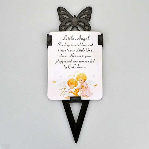 Little Angel Memorial Remembrance Verse With Grave Butterfly Ground Stake