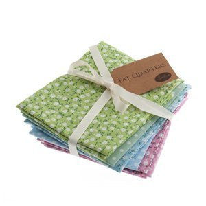 Sew Easy Staples : Mini Green, Blue & Pink Floral - 6 Fat Quarters