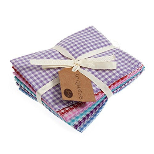 Fat Quarter Bundle: Cotton: 6 x 54cm x 45cm: Pastel Gingham