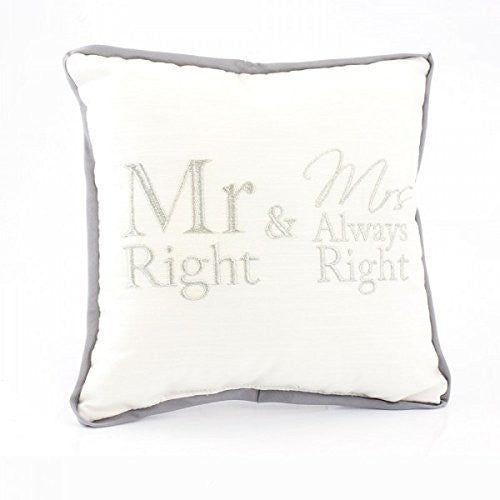 Mr Right & Mrs Always Right Mini Cushion Pillow Novelty Home Sofa.