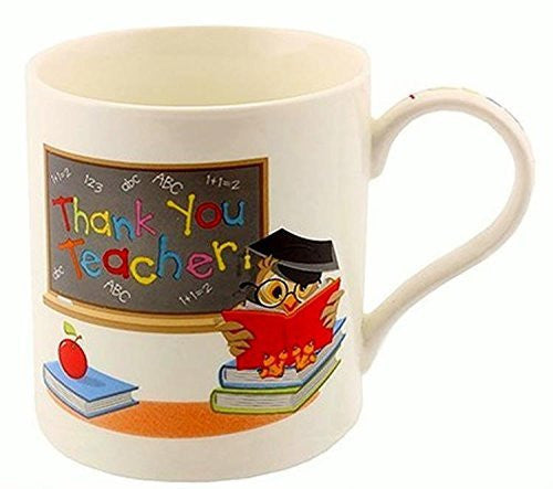 MUG FINE CHINA THANK YOU TEACHER SENTIMENT BRANDED BOX