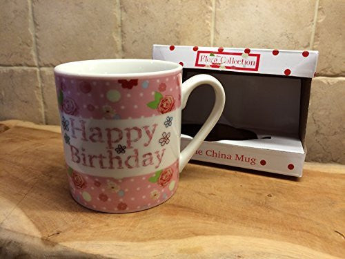 Porcelaine fine - Happy Birthday - Rose