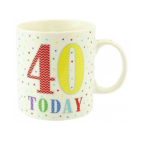 Milestone anniversaire - Tasses Porcelaine Fine '40 aujourd'hui' et cadeau - lp33522