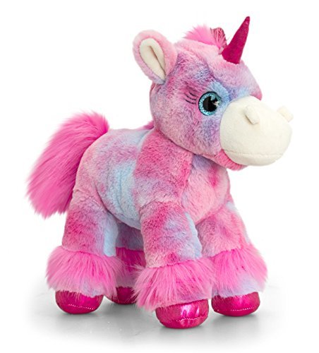 Keel Glitter Gems Unicorn with Applique Heart 18cm, Babies Soft Toys and Gifts (Multi)